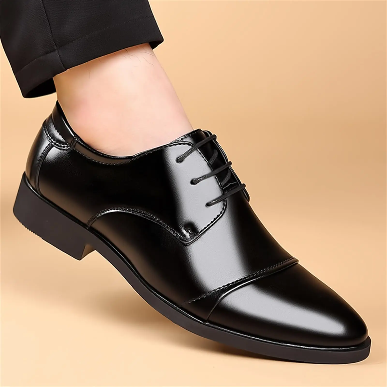 Men's Classic Modern Formal Business Oxford Dress Shoes Comfortable Tuxedo Lace-Up Derbys Casual Shoes for Men - Image 6
