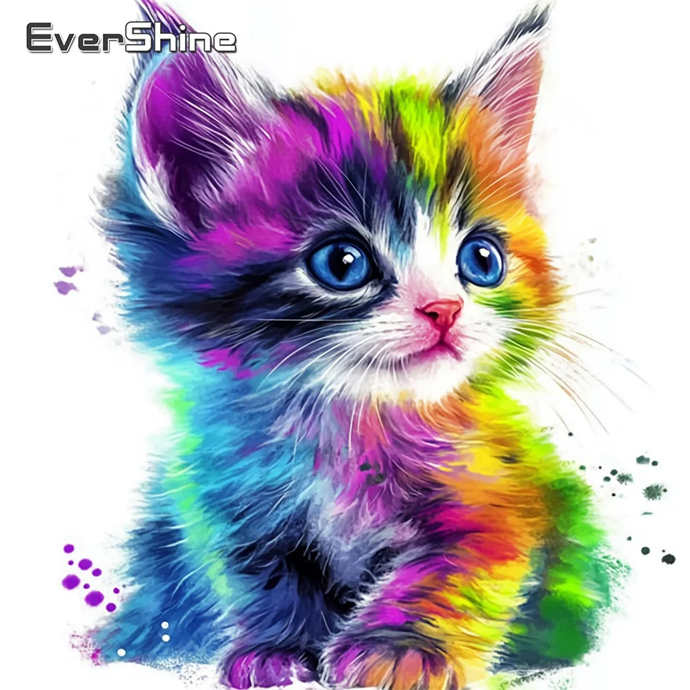 

Evershine Diamond Mosaic Cat Full Square Drill 5D Embroidery Animal Picture Of Rhinestones DIY Art Painting Home Decor