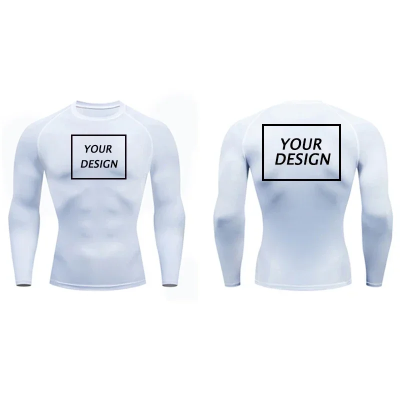 Laufoberteil für Herren, individuell bedrucktes, eng anliegendes Hemd mit langen Ärmeln, Fitnessstudio-Unterwäsche, schnell trocknendes Sport-T-Shirt – Detail 14
