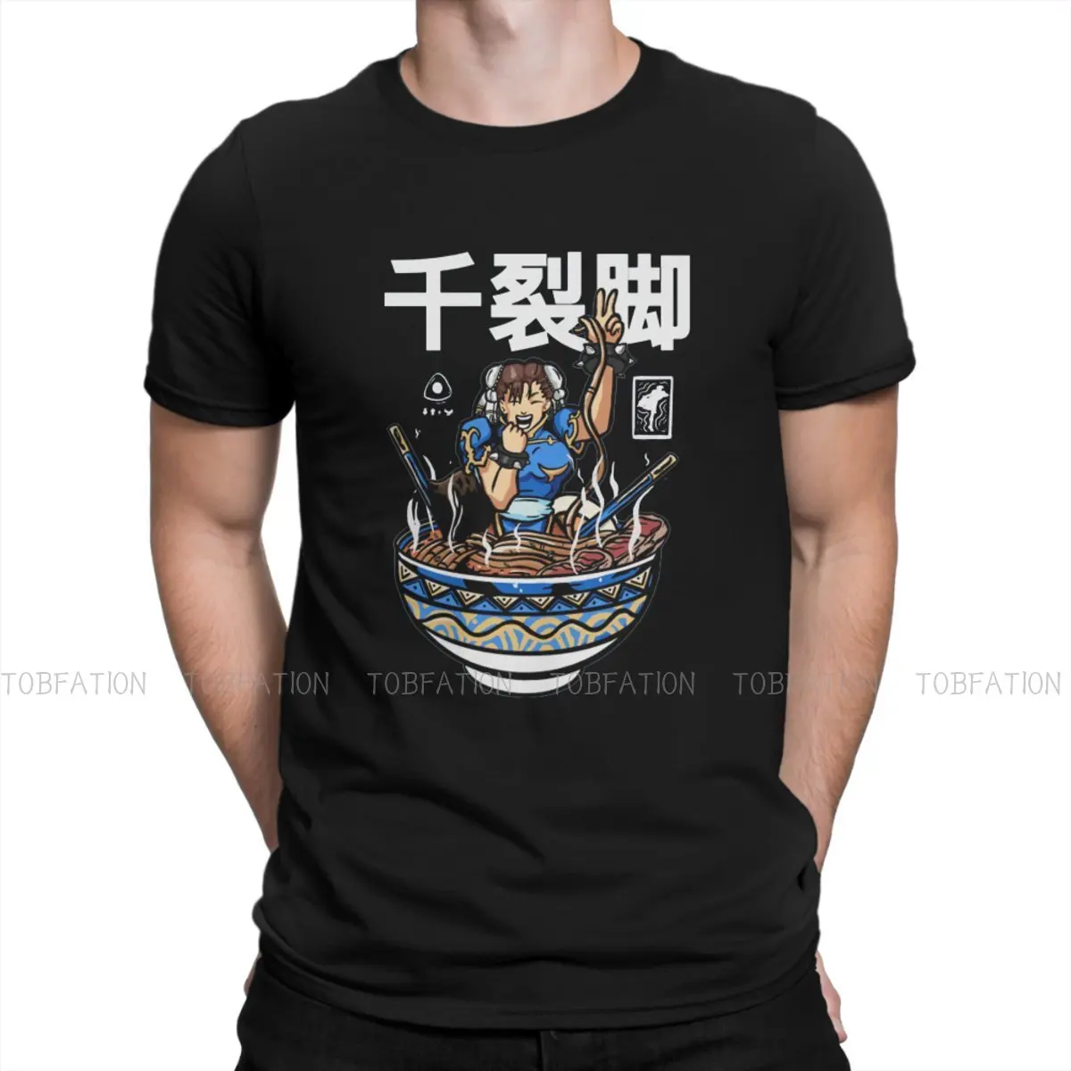 Ramen Bowl Casual TShirt Chun Li Fighting Arcade Video Games Style Streetwear Leisure T Shirt Male Short Sleeve Unique Gift Idea