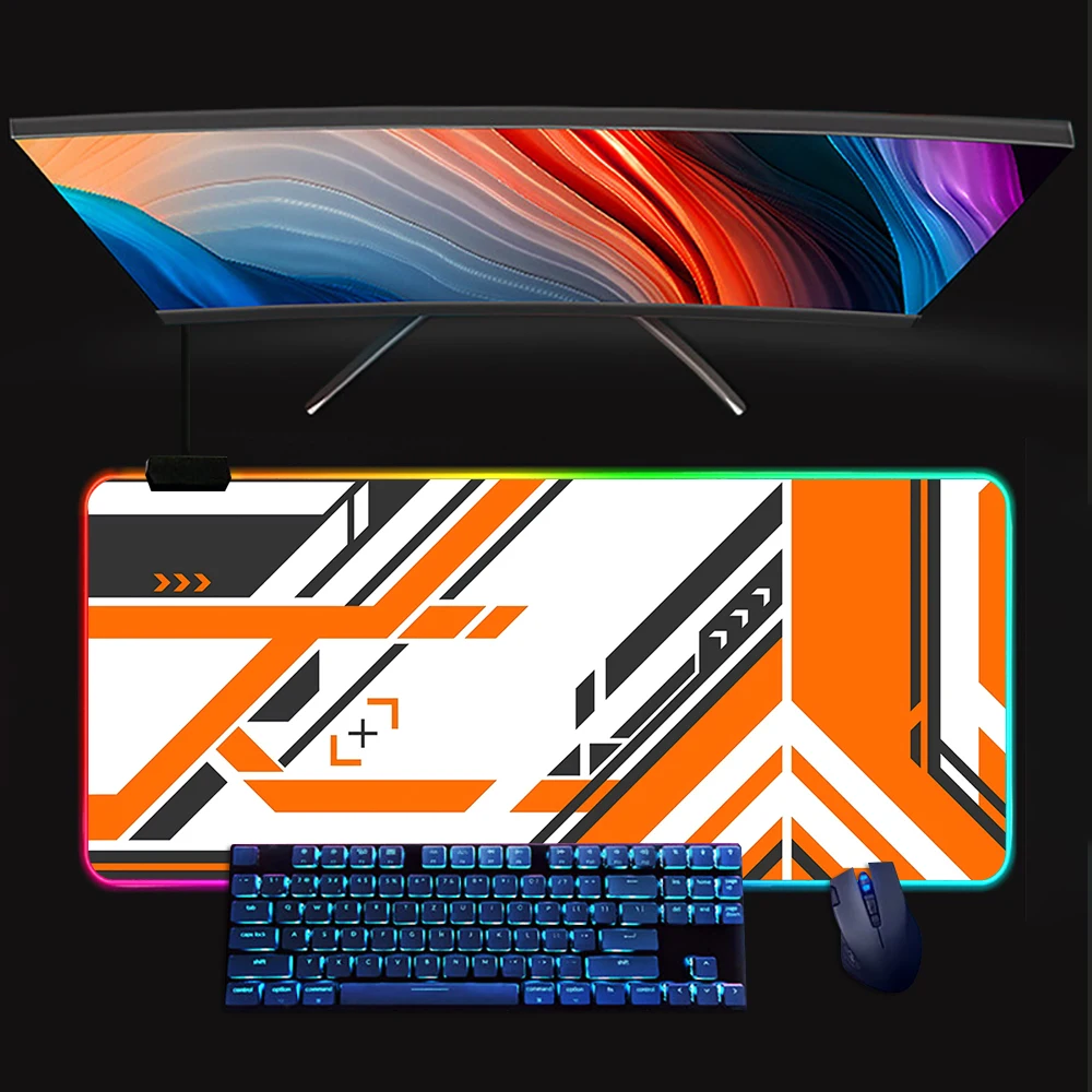 Printing Collection Asiimov RGB Pc Gamer Keyboard Mouse Pad Mousepad LED CSGO Glowing Mouse Mats Rubber Gaming Computer Mausepad