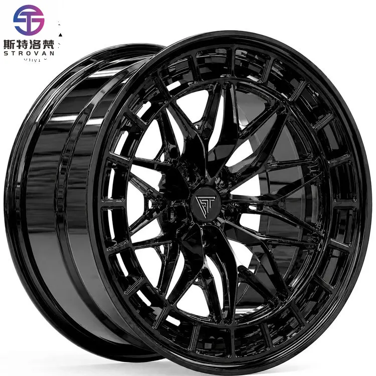 

6061-T6 Aluminum Alloy Lightweight Sport Gloss Black 5x112 5x114.3 5x120 Custom Forged Wheels for Passenger Cars