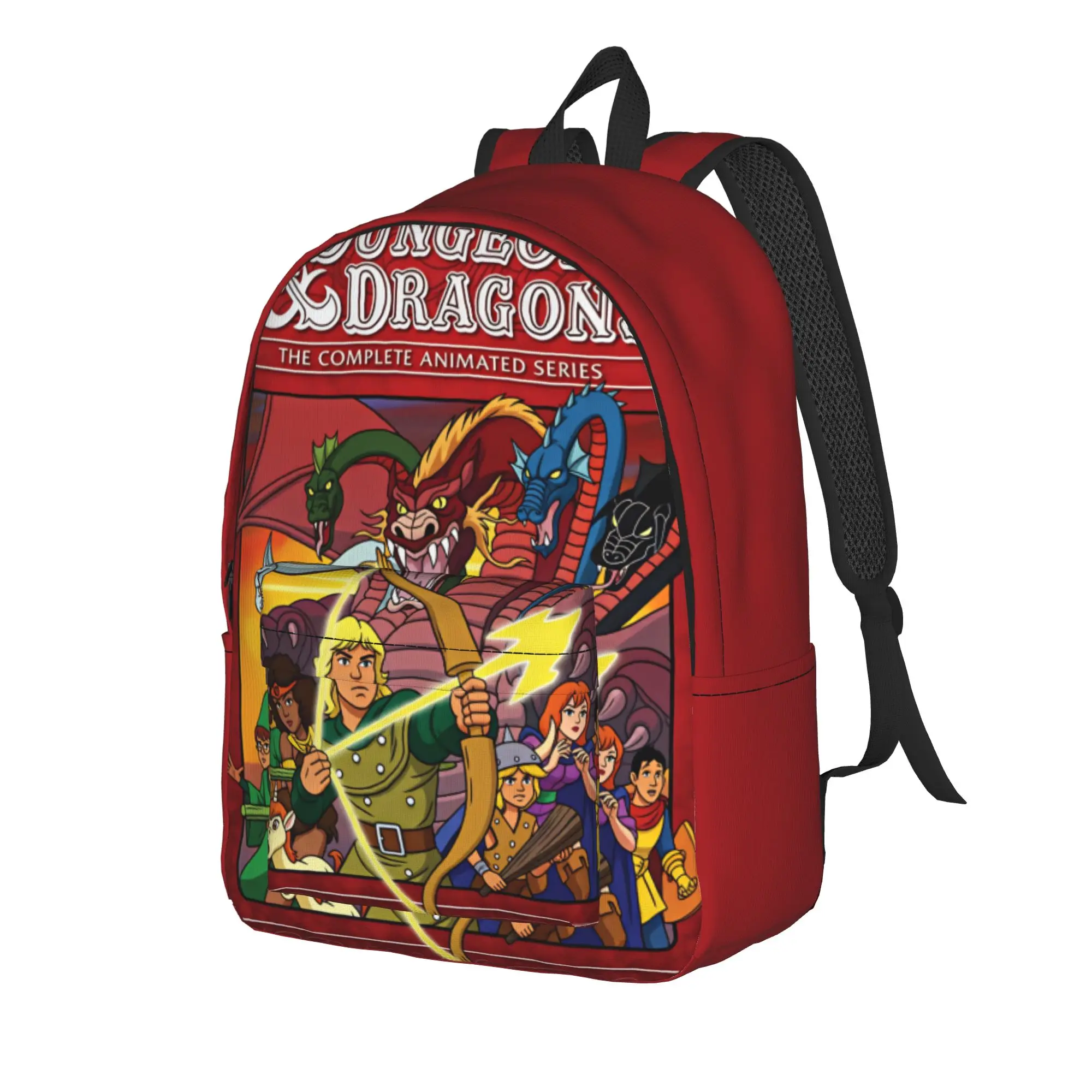 Medieval Dragon And D20 Dice Dnd Backpack  Trekking Backpacks Male Elegant School Bags Colorful Soft Rucksack