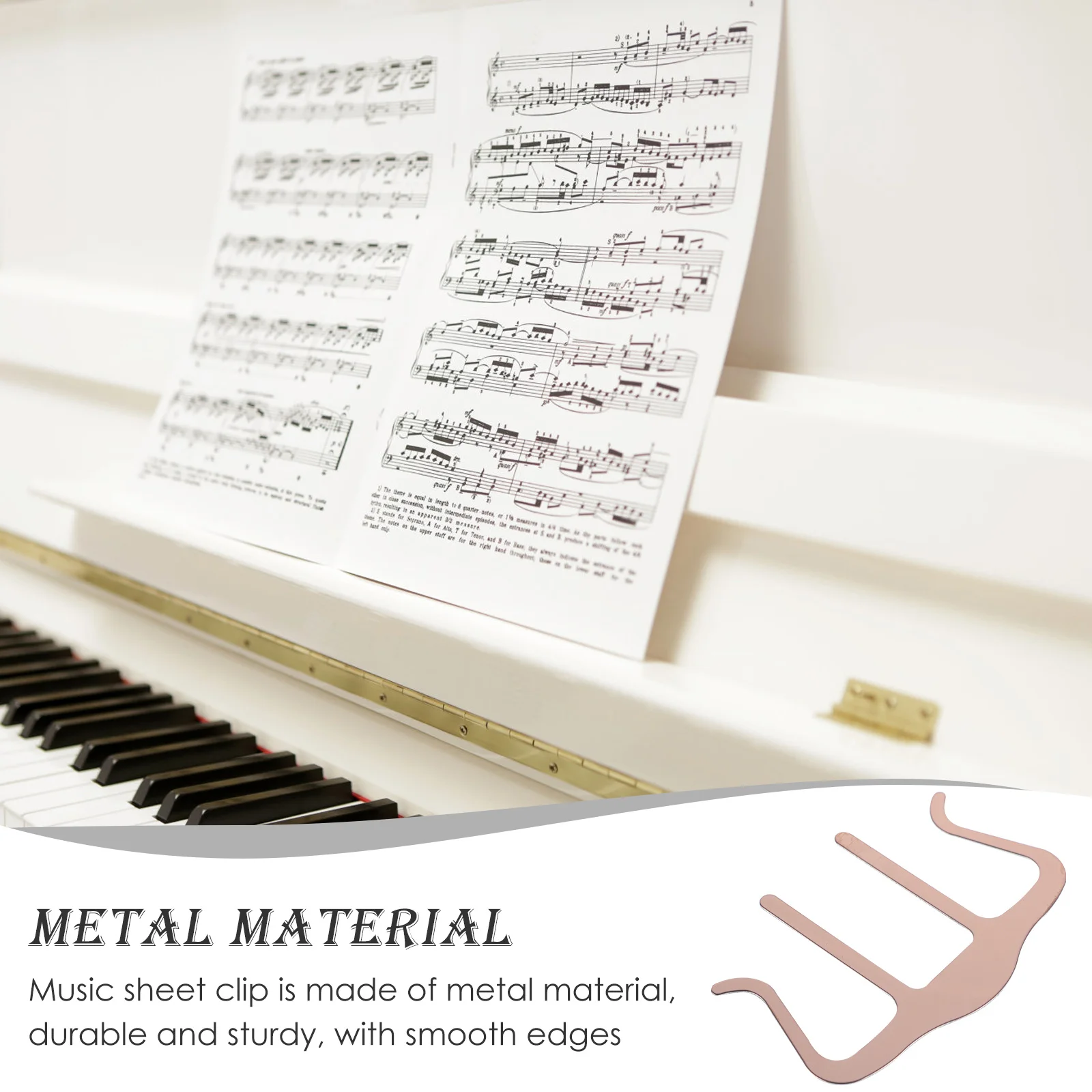 Clip de musique en métal, 1 pièce, petite taille, léger, Portable, support de livre de musique, support de partition pour livre de Piano, pince de Page de recettes