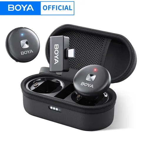 BOYA Omic D/U Microfono lavalier wireless da bavero per iPhone iPad Android Type-c Smartphone Youtube Registrazione dal vivo Intervista Vlog