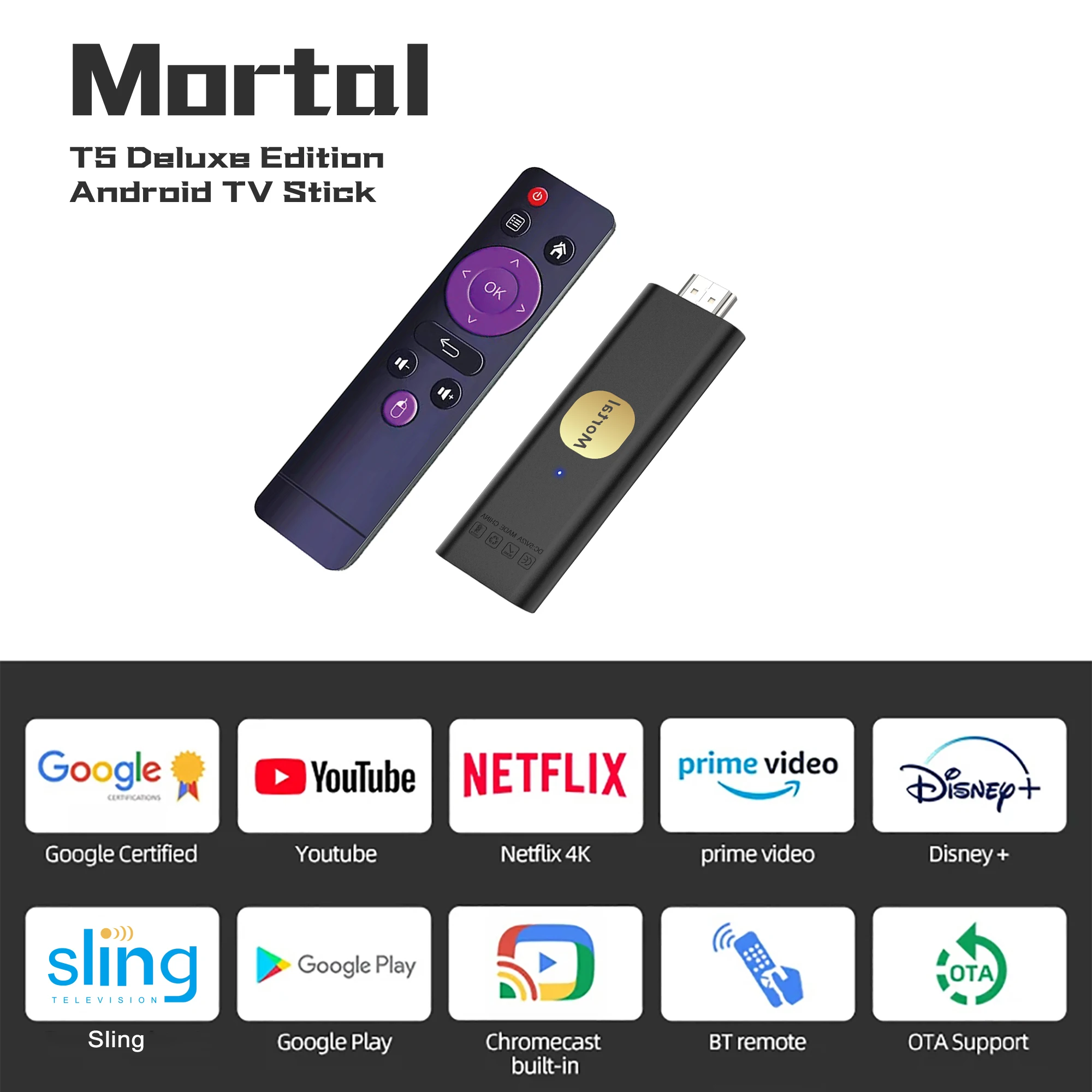 

Android13 Smart TV Stick 2GB16GB T5 4K Mini smart TV Stick Allwinner H313 Quad Core Cortex A53 Dual 2.4G5G WiFiI design Stereo