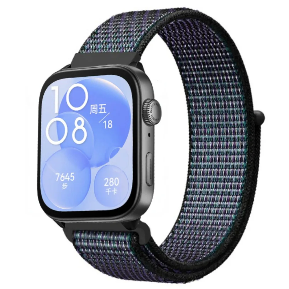 Pulseira de nylon para huawei watch fit 3, pulseira ajustável respirável substituível para homens e mulheres para huawei watch fit3 band