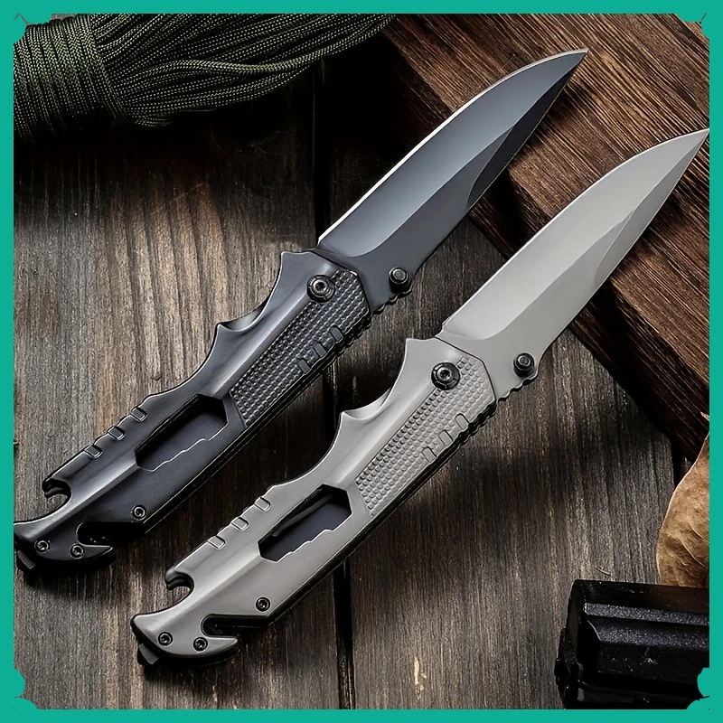 Outdoor Folding Knife High Hardness Stainless Steel Portable EDC Camping Pocket Knife Hiking Travel Self Defense Survival Knife