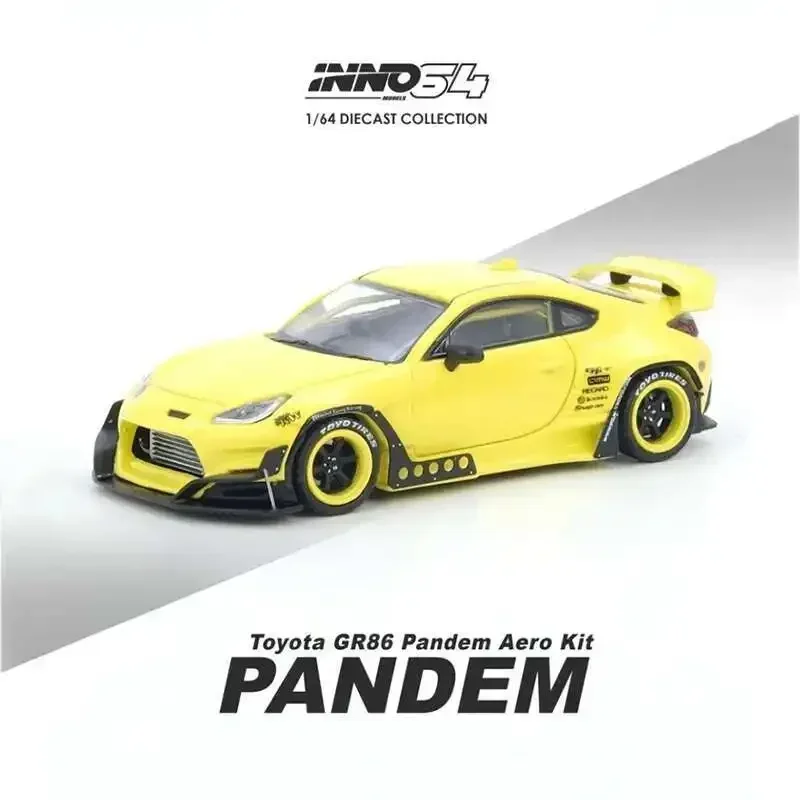 

INNO In Stock 1:64 TOYOTA GR86 PANDEM Yellow Diecast Diorama Car Model Collection Miniature Toys