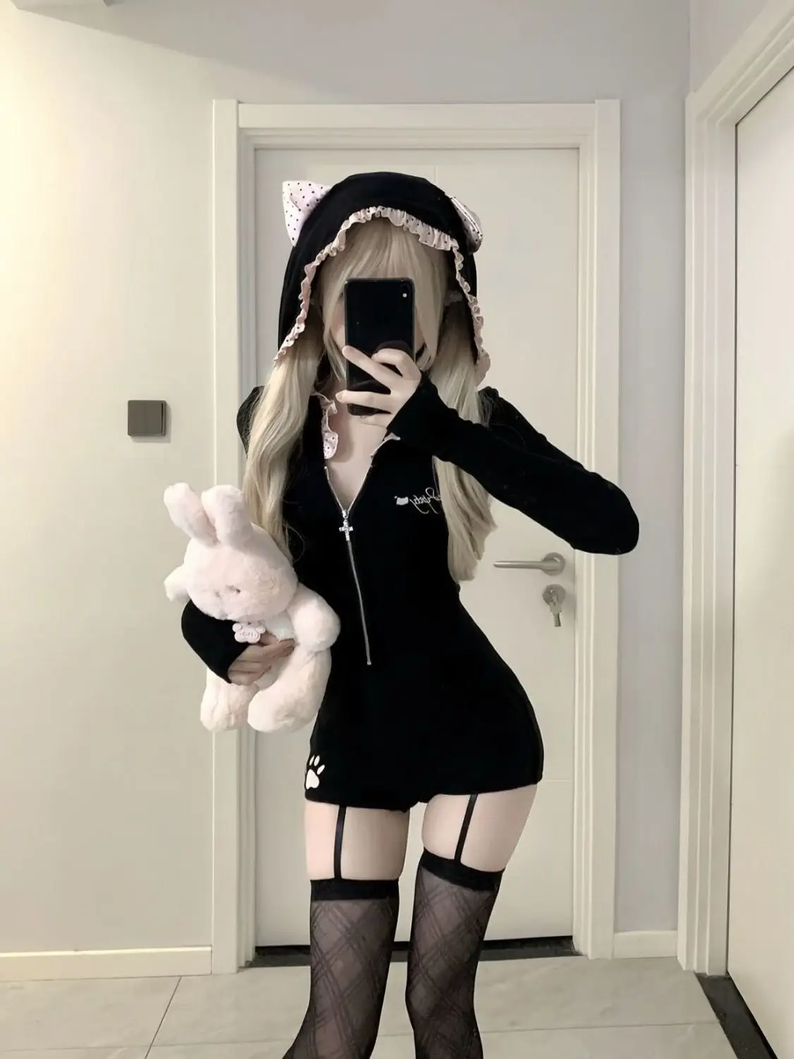 

Осенняя японская мода Y2k, сексуальный стиль, женский комплект из двух предметов, пальто из овечьей кожи + мини-платье, шикарные милые кавайные наряды, женская одежда