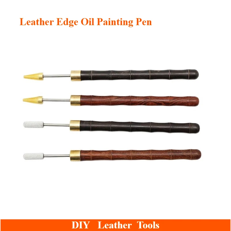 

DIY Sandalwood Brass Head Edge Oil Pen,Leather Edge Treatment Roller Pen,Handmade Leather Craft Edge Paint Tools
