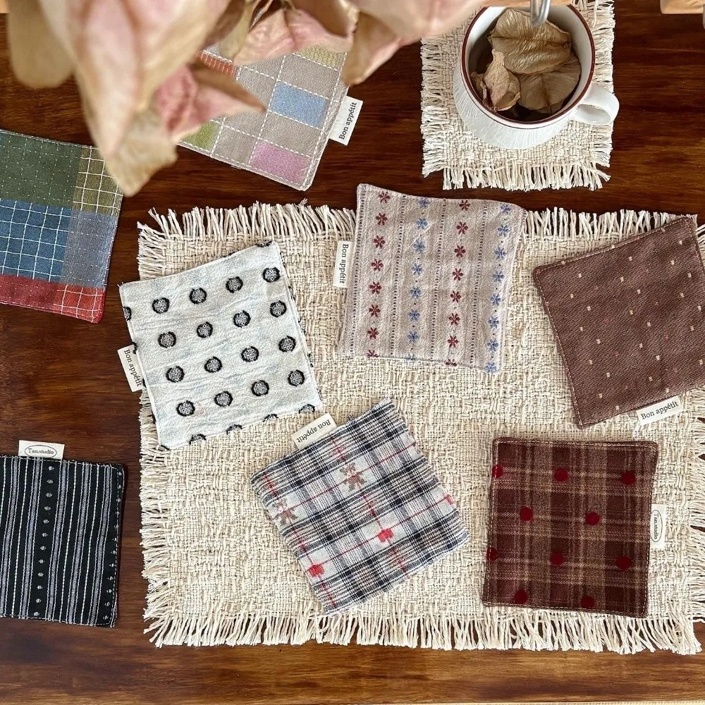 New Colored Water Cup Mat Decorative Quilted Insulating Table Mat Cotton Western Food Mats Home Decor