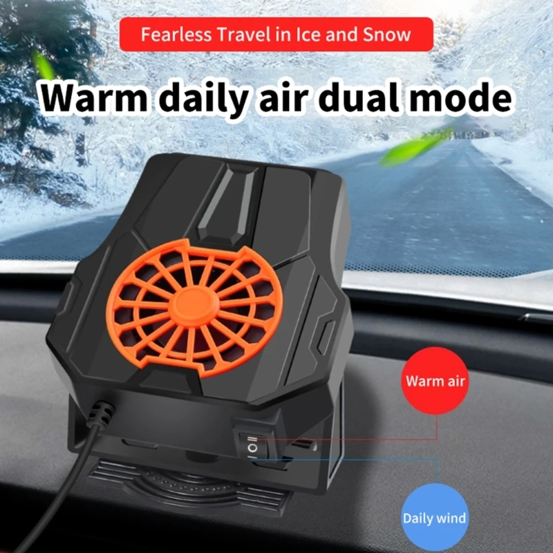 

Car Heater Portable Electric Windshield Defogger Window Heater Heating Baffle Dryer Fan Demister Adjustable Temperature H9EE