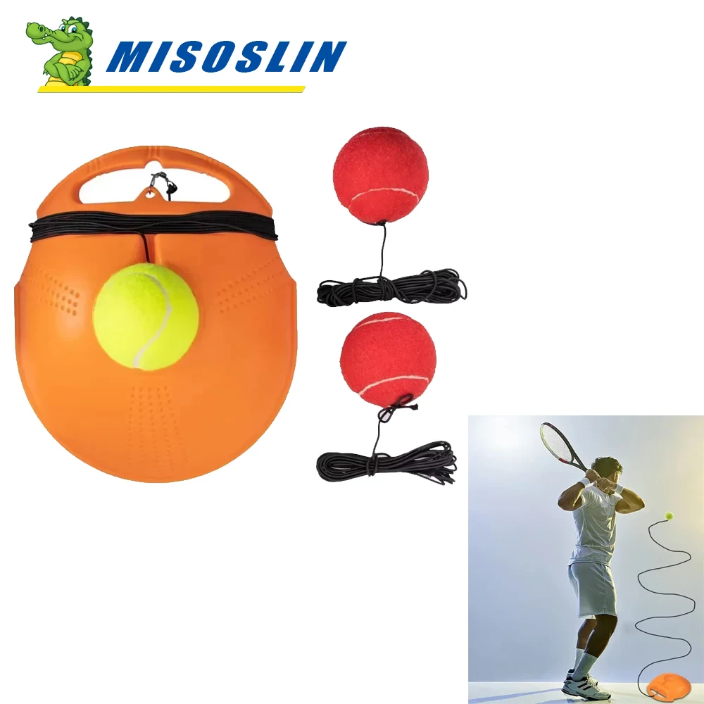 

1 комплект сверхмощного теннисного тренажера, самомощный теннисный тренажер с отскоком, устройство для спарринга, отскокный мяч с длинной эластичной веревкой