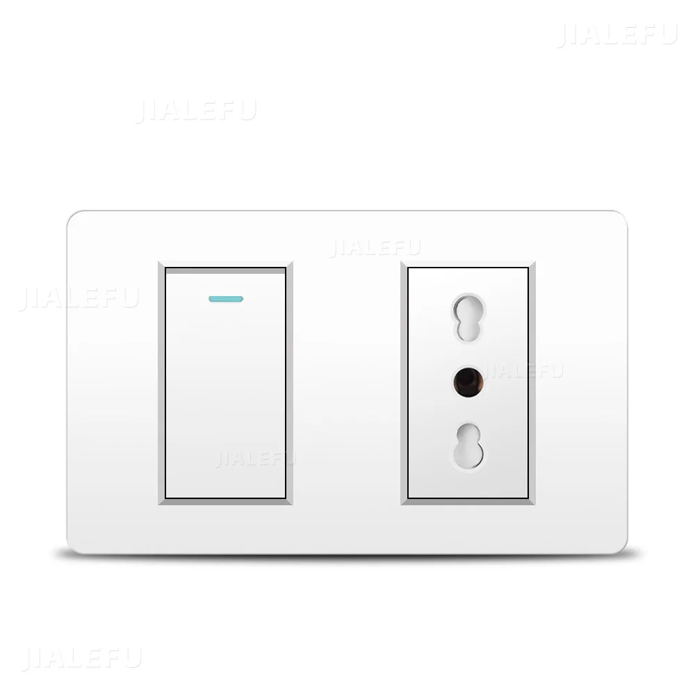 PC Fire Two Panel Italian Standard Socket Blank Switch Socket White, Gray, Black, Gold Four Colors Available