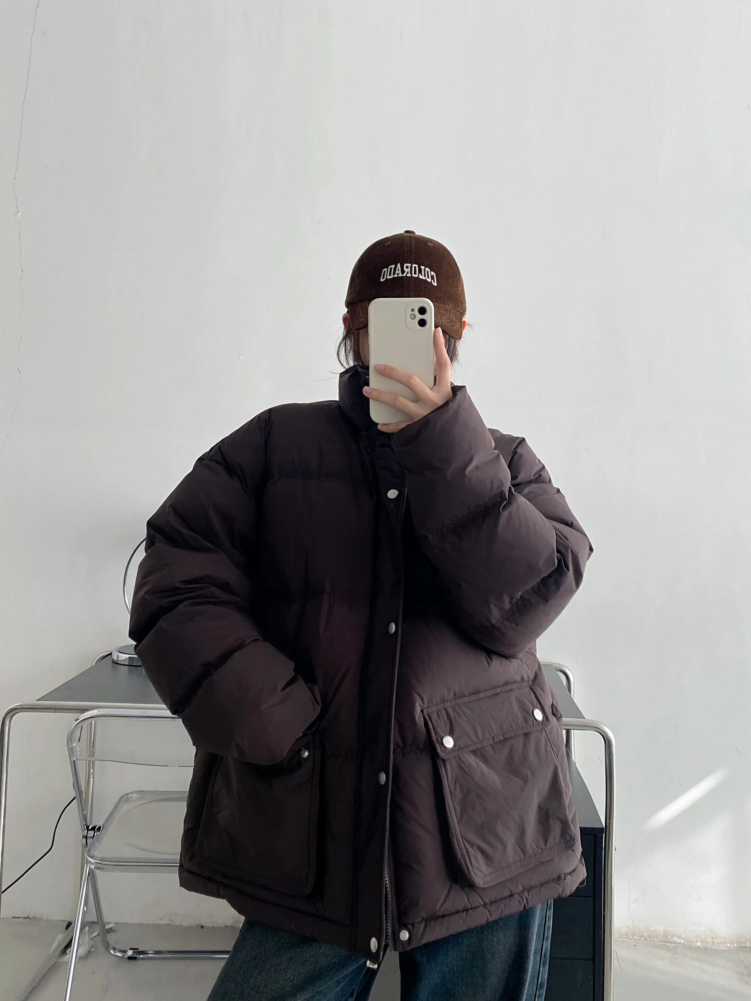 

Женское пуховое пальто с воротником-стойкой Jaet, осень-зима 90, белое пальто Du down Bread Sle, классический силуэт, застежка-молния, длинное свечение