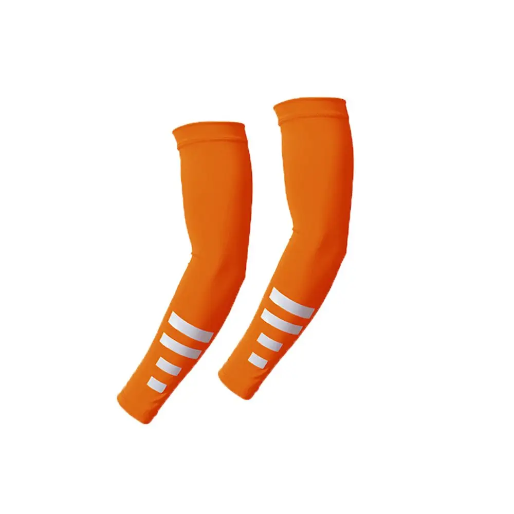 Fluorescent Reflective Arm Warmers Spandex/Elastane Quick-drying Ice Silk Sleeves Black Armguards Cuff UV Protection Arm Covers