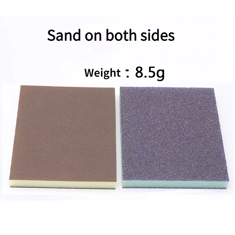 5PCS Sponge Sand Block Sand Double-sided Gray Blue Sponge Sand Block Sponge Sandpaper Sanding and Polishing Abrasive Tools