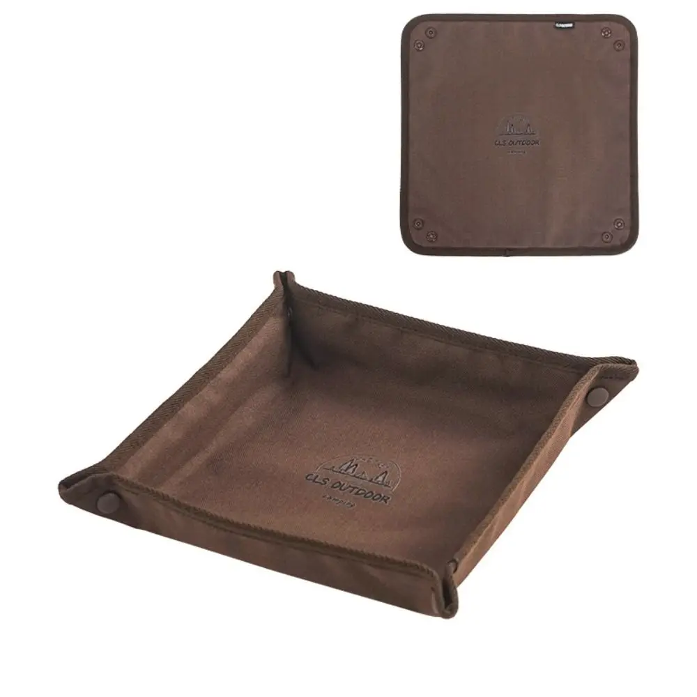 

Clutter-Free Camping Organizer Tray Oxford Cloth Compact Folding Storage Tray Multifunction Square Outdoor Tray Sundry