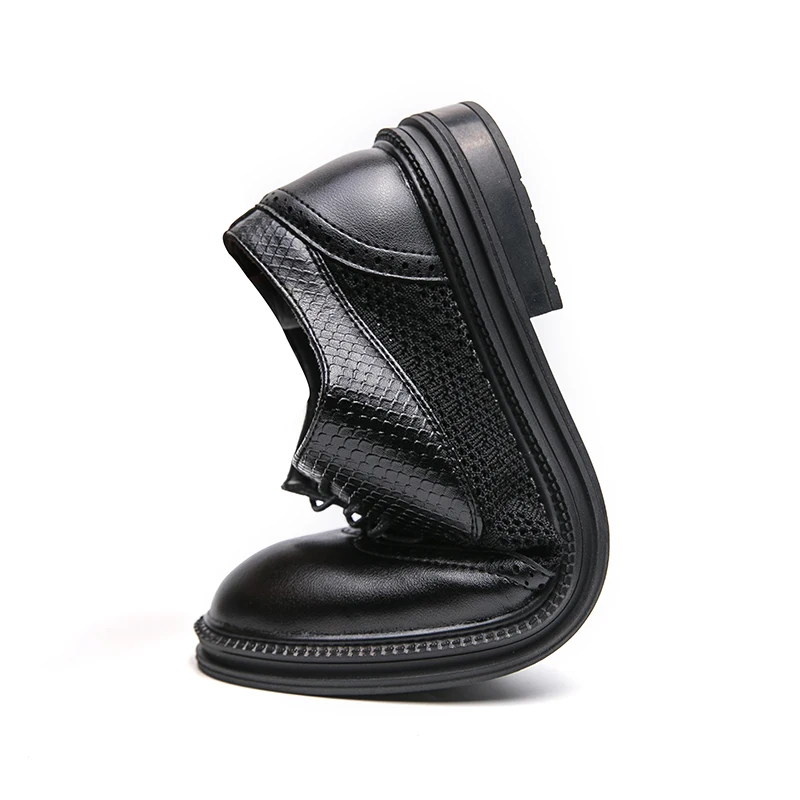 New Fashion Men Oxfords Shoes Big Size Leather Shoes Patent Leather Formal Business Breathable Dress Shoes Hollow Mesh Out Flats