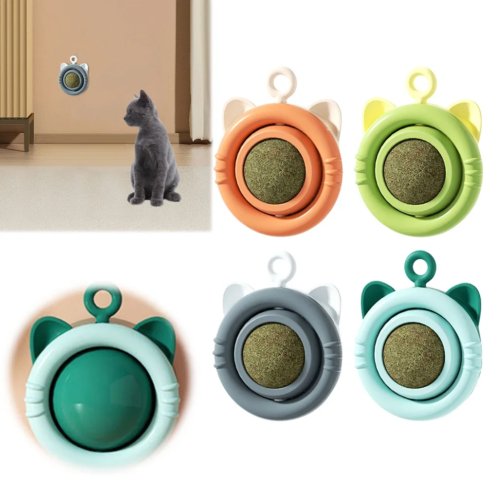 Cat rotating grinding teeth ball pet biting and cleaning teeth toy indoor puzzle and relaxation cat supplies