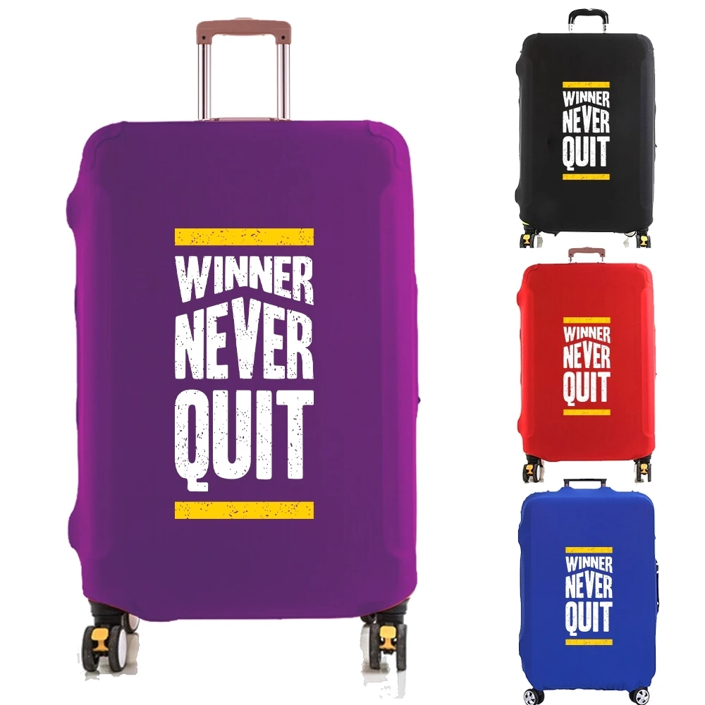 Luggage Cover Suitcase Protector Never Quit Winner Letter Thicker Elastic Dust Cover 18-32 Inch Trolley Case Travel Accessories