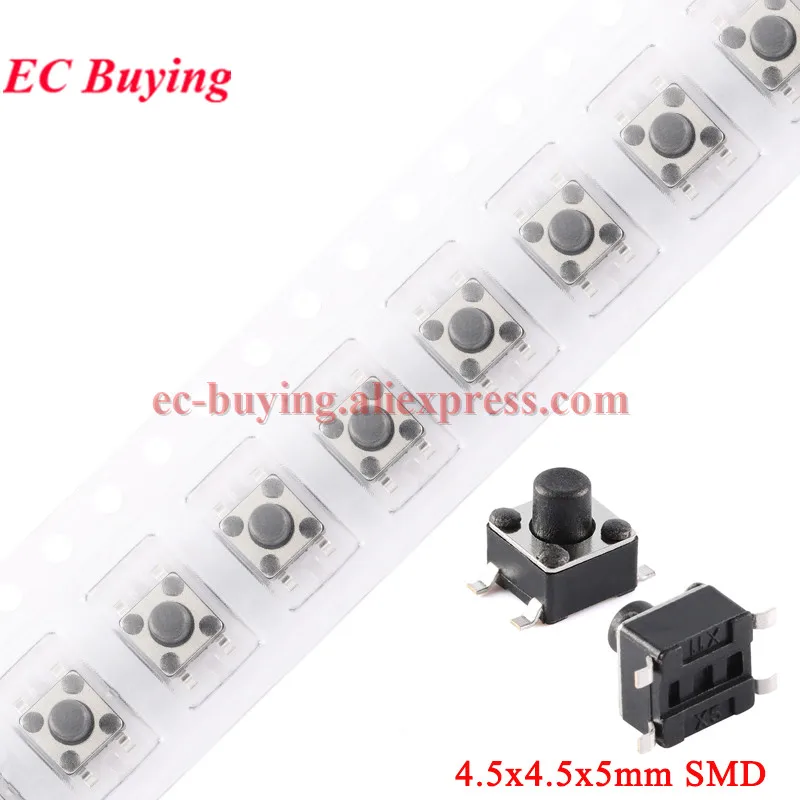 20Pcs-100Pcs 4.5x4.5x5mm 4.5x4.5x3.8mm 5MM 3.8MM Mini Tact Push Button Switch Micro Momentary Tactile Switches SMD DIP 4PIN 12V