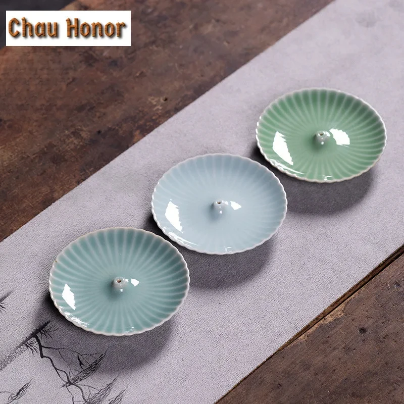 Creative Longquan Celadon Sticks Incense Holder Plum Green Incense Waterfall Incense Burners Aromatherapy Censer Teaware Crafts
