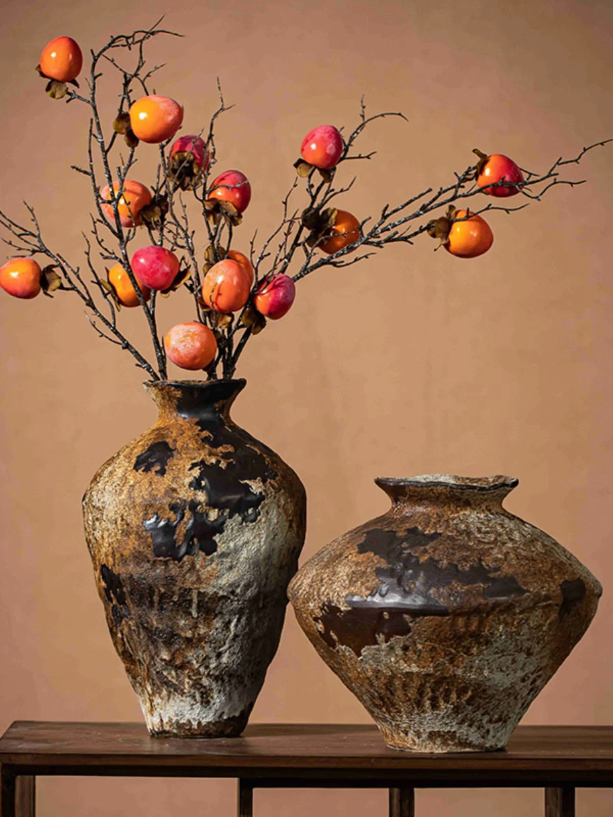 

Керамическая ваза ручной работы в стиле Ваби-Саби, японские декоративные аксессуары, грубая керамика, для цветочных композиций, в духе Дзен