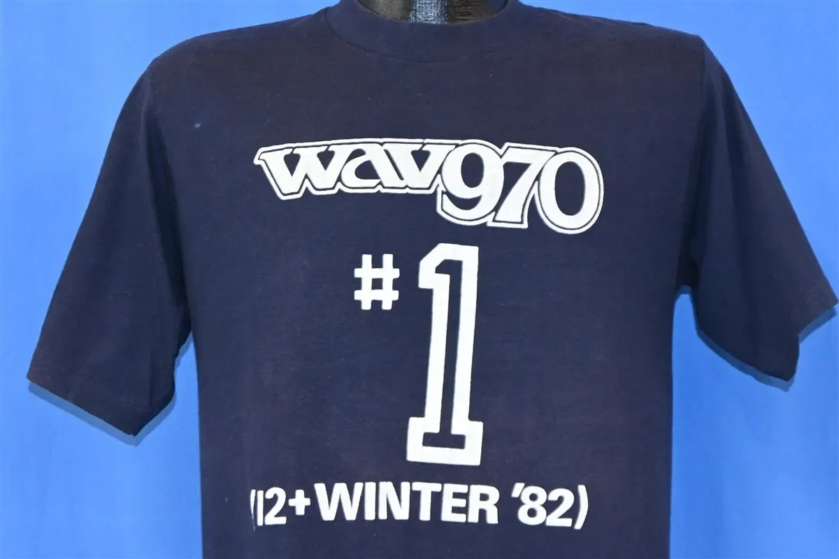 80s WAV 970 AM Radio Winter 1982 Number 1 T Shirt Medium