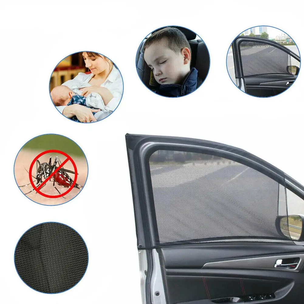 Car Magnetic Sun Shade Cover Side Window Sunshade UV Blackout Car Mesh Black Film Curtain Full Accessories Blackout Protect P8F0