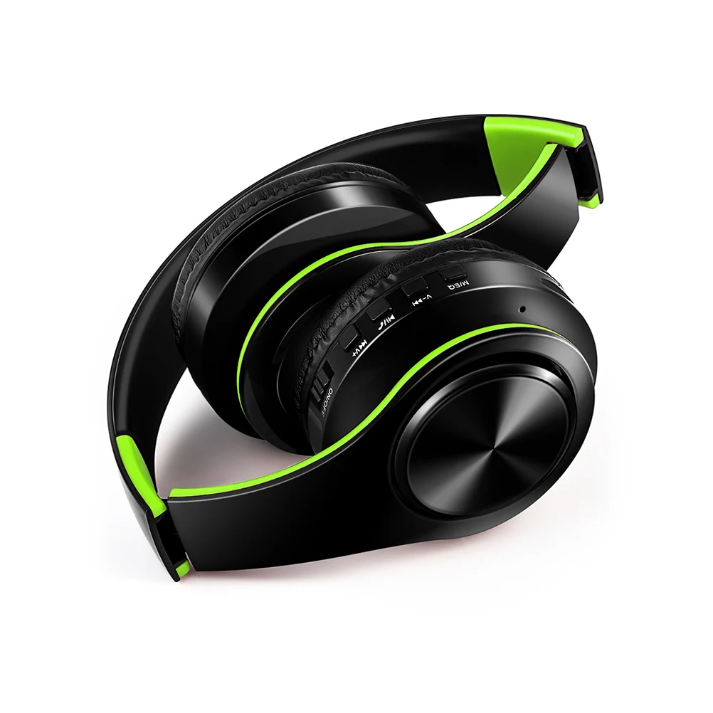 

Wireless Foldable 4.0 Headset Black Over Ear Music Headphone Mic Support Aux Playback Portable Headset