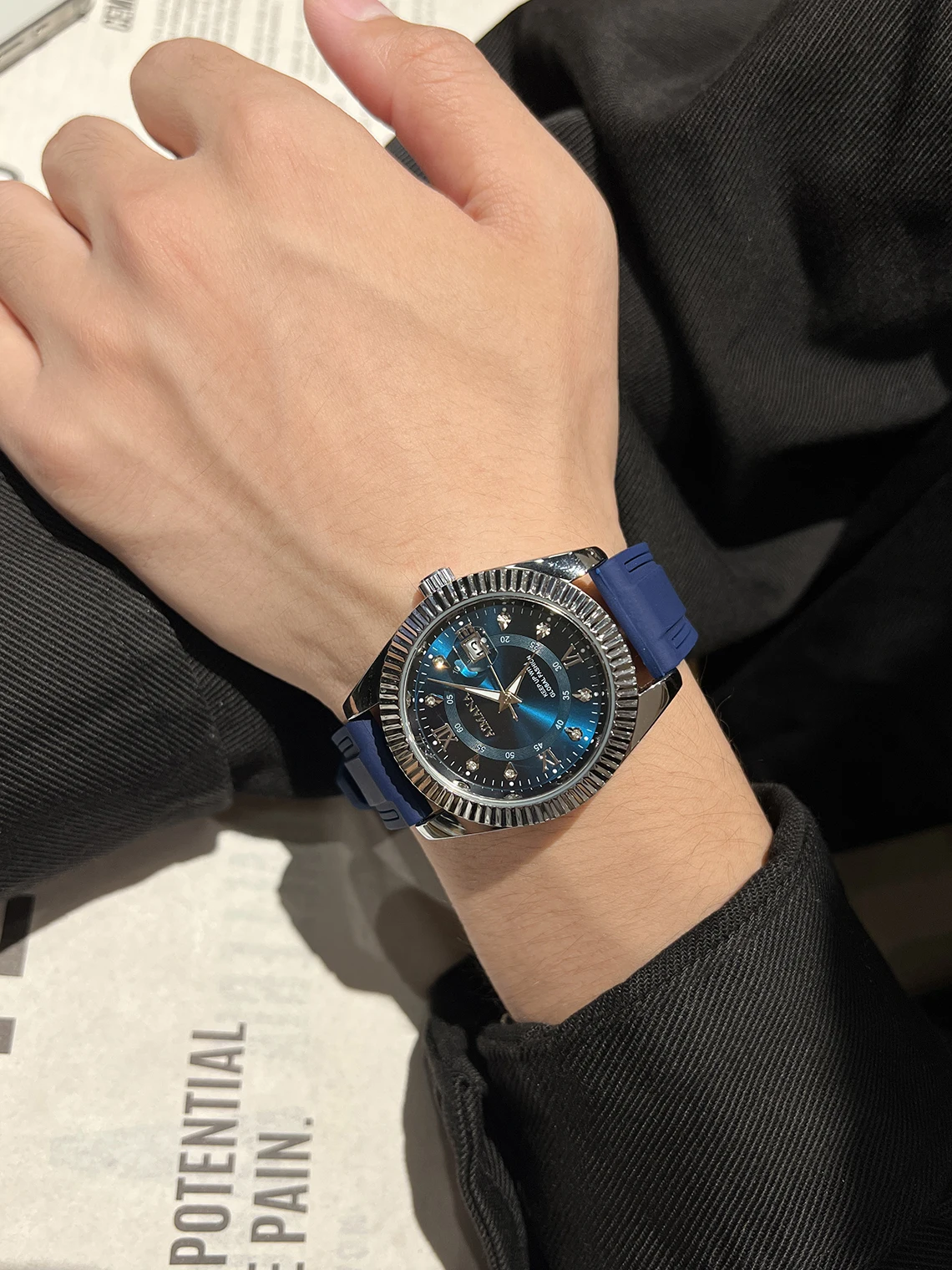 رجل مكتب ساعة لطيفة بسوار من السيليكون