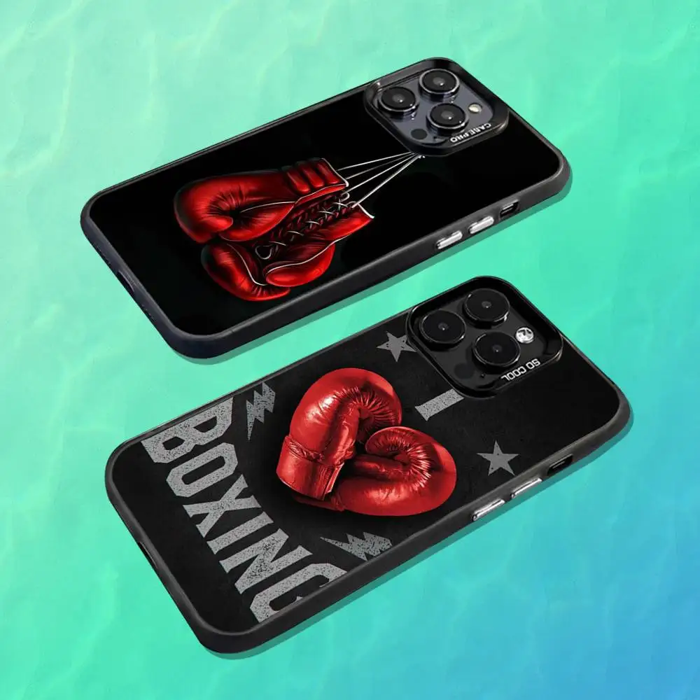 

Boxing Gloves Art Phone Case For iPhone 16,15,14,13,12,11,Mini,Pro,MAX Black Matte Shockproof Cover
