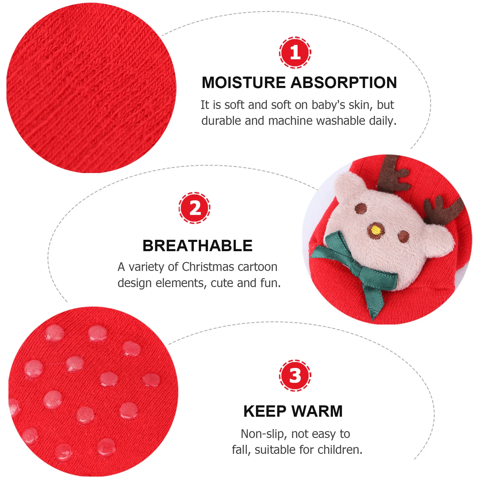 

1Pair Winter Stockings Christmas Socks Baby Kids Non Slip Warm Floor Socks Holiday Gift Winter Stockings Christmas Sock