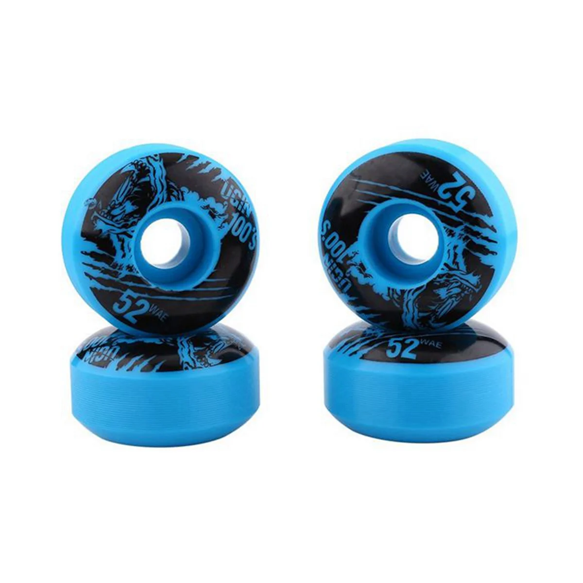 4Pcs Skateboard Double Wane Wheels Resilient PU SHR-100A