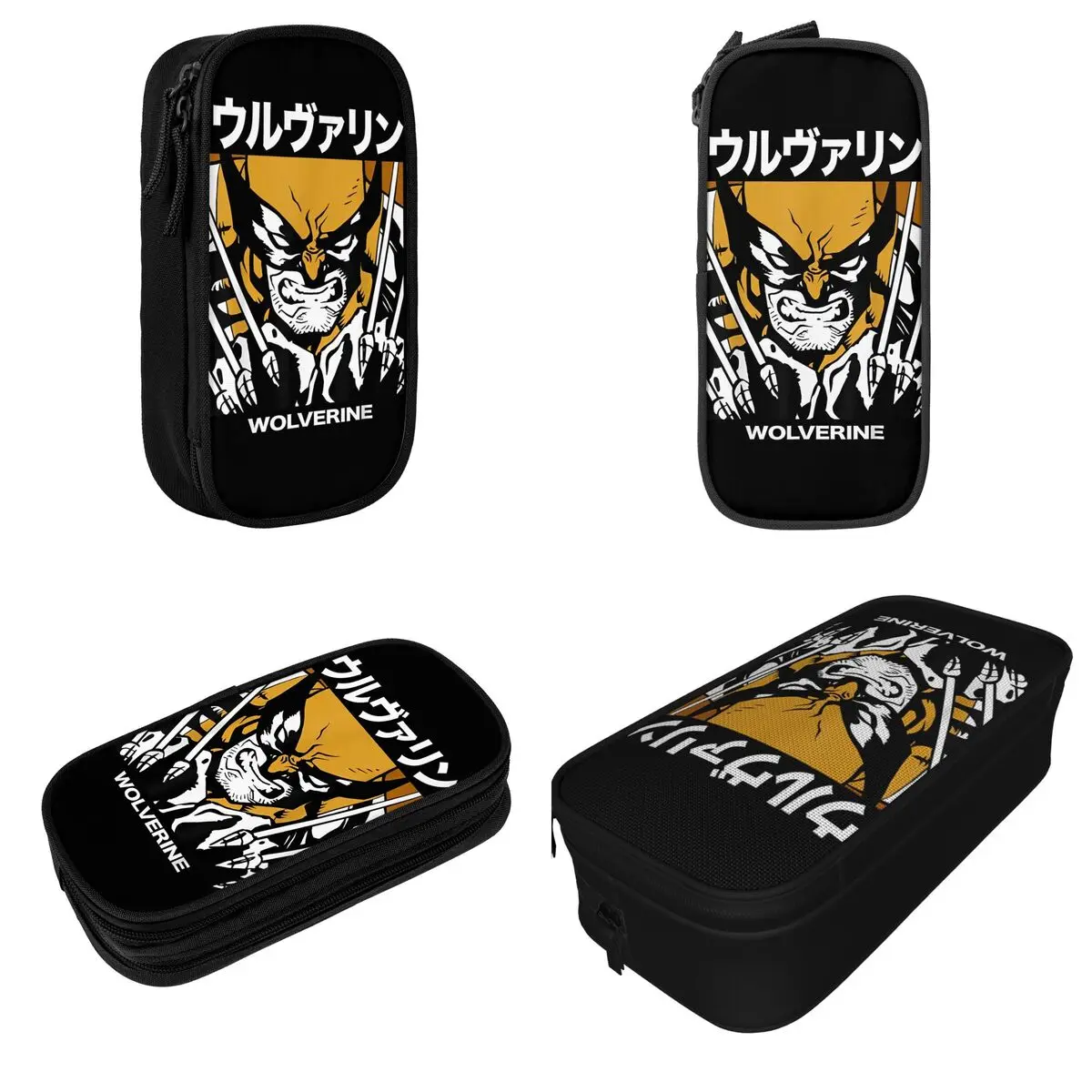 X-Men Wolverine Kanji Blades Pose Graphic Pencil Case Pen Box Bags Student Big Capacity School Supplies Cosmetic Pencilcases