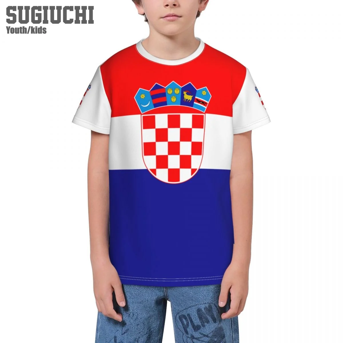 Custom Name Number Croatia Flag Emblem 3D T-shirts For Kids Youth Boy/Girl Tees jersey Soccer Football Fans Gift T shirt