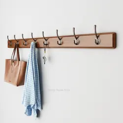 Retro Wood Door Hanger Hook Wall Mounted Coat Clothes Holder Wall Hooks Hanger for Home Bedroom Bathroom Organizer Rack