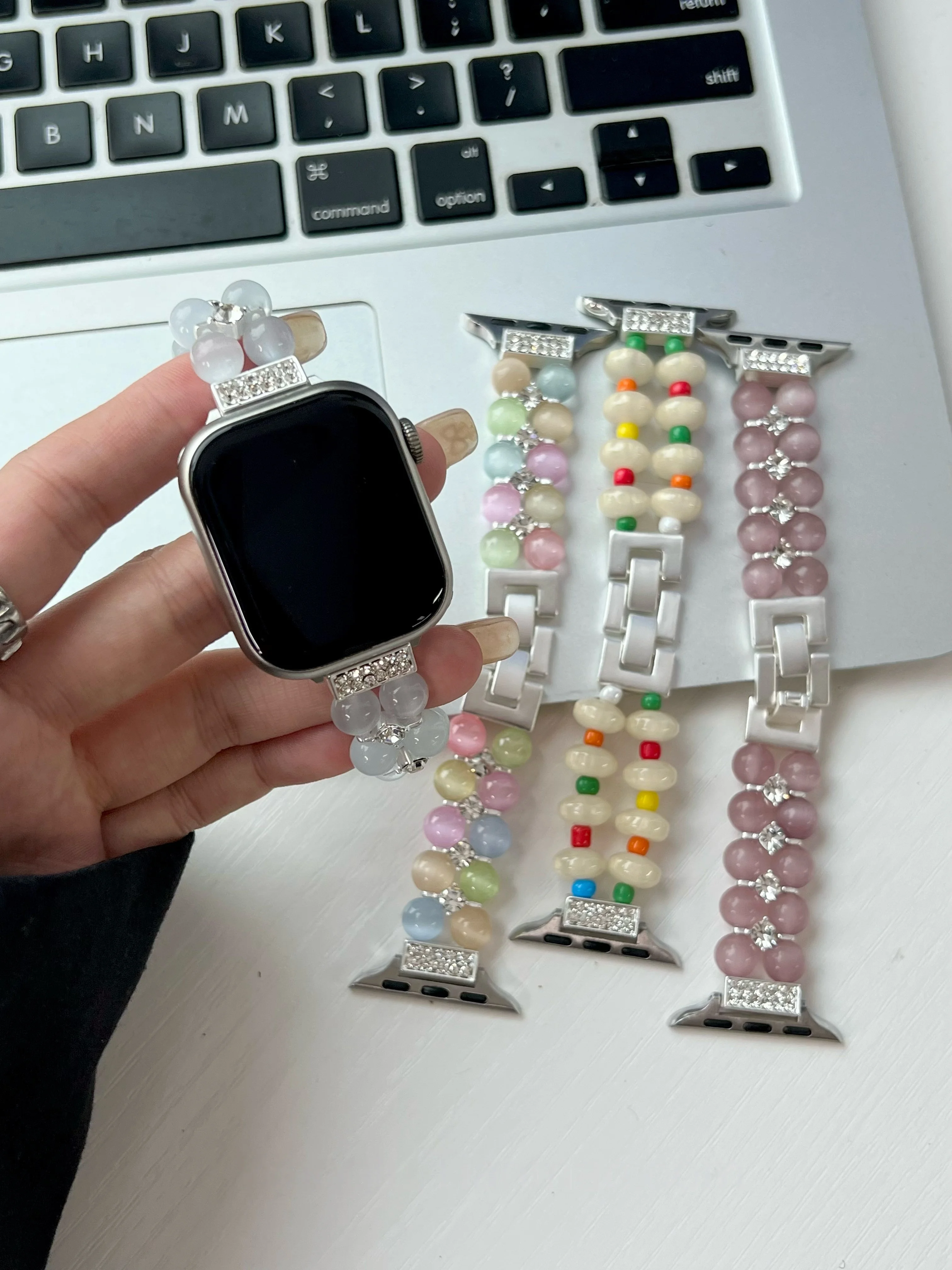 

Compatible with iWatch strap 38mm 40mm 41mm 42mm 44mm 45mm 49mm cat eye chain fashion strap