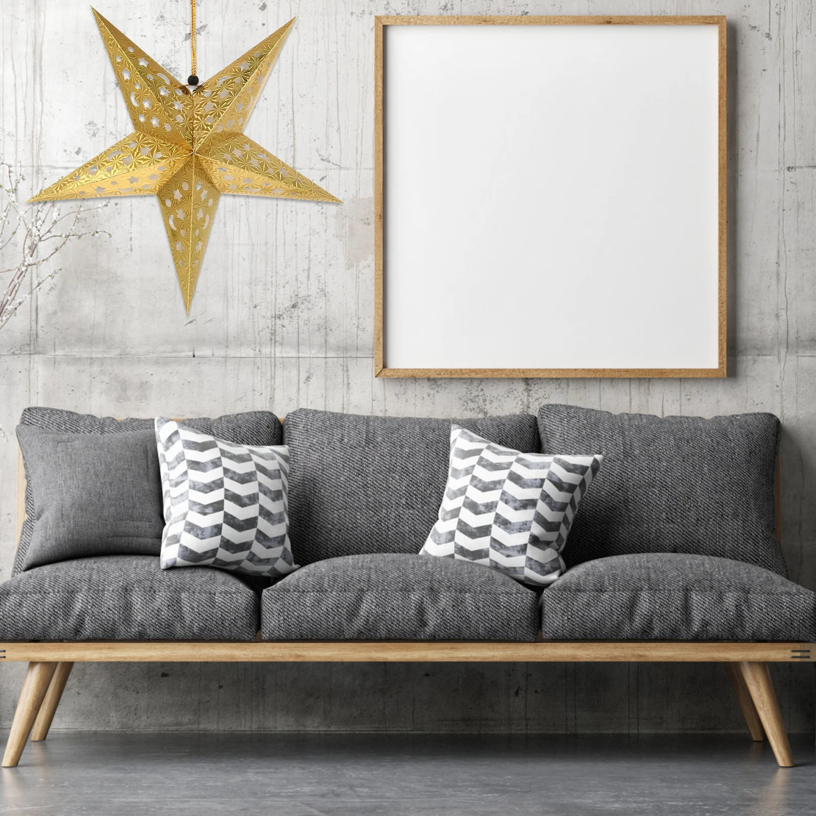 

5pcs 45Cm Golden Lamp Shade Paper Hanging Star For Living Room Bedroom String Lights Fairy Lights Paper Lantern Star Decorative