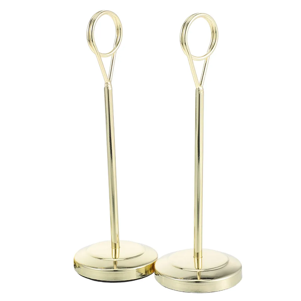 2Pcs Wire Photo Clip For Wedding Table Christmas Dinner Table Elegant Stainless Steel Card Note Mirror