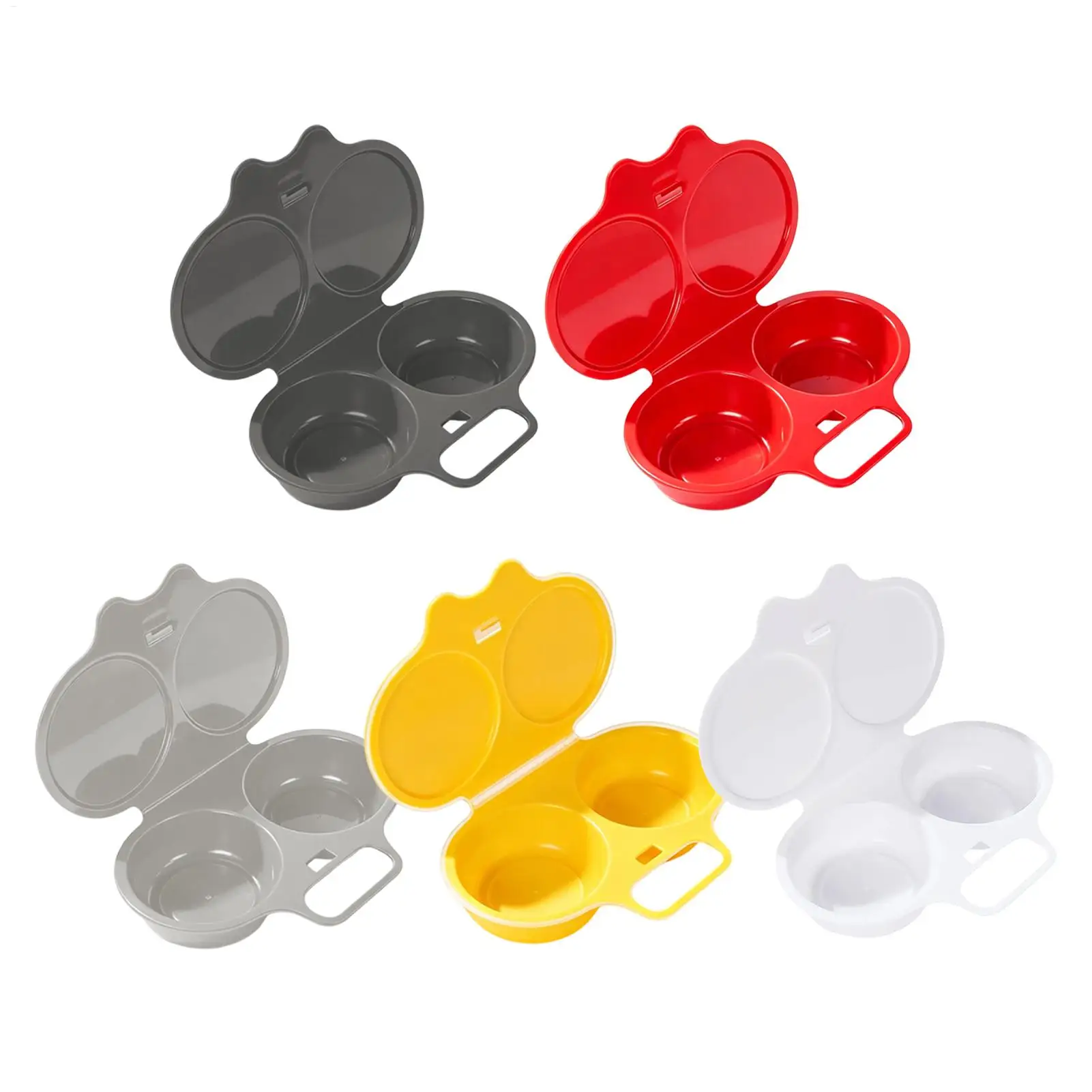 Microwave Egg Poacher Nonstick 2 Cavity Microwavable Quick Boiler Poached Egg Cooker for Cooking Camping Breakfast Sandwiches