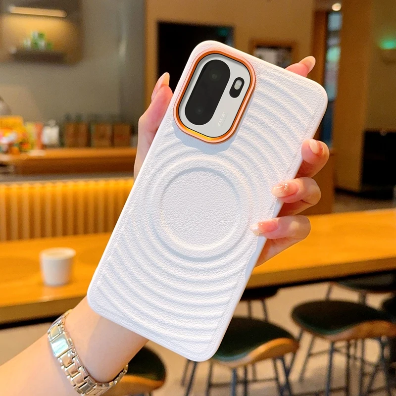 حافظة لهاتف OnePlus ACE 6 ELVEV غطاء هاتف حماية مغناطيسي فاخر بنمط تموج من جلد البولي يوريثان مقاوم للسقوط #3