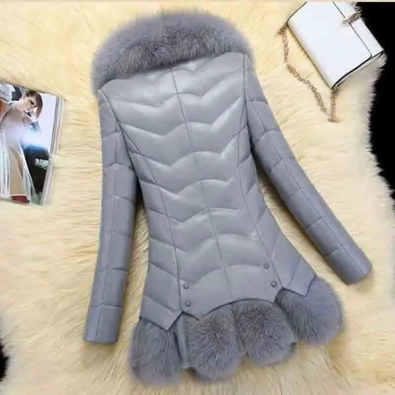 Winter neue Pelz Baumwolle Temperament Damenmode warm lange lose schlanke Damenmode Pelz Pu Leder