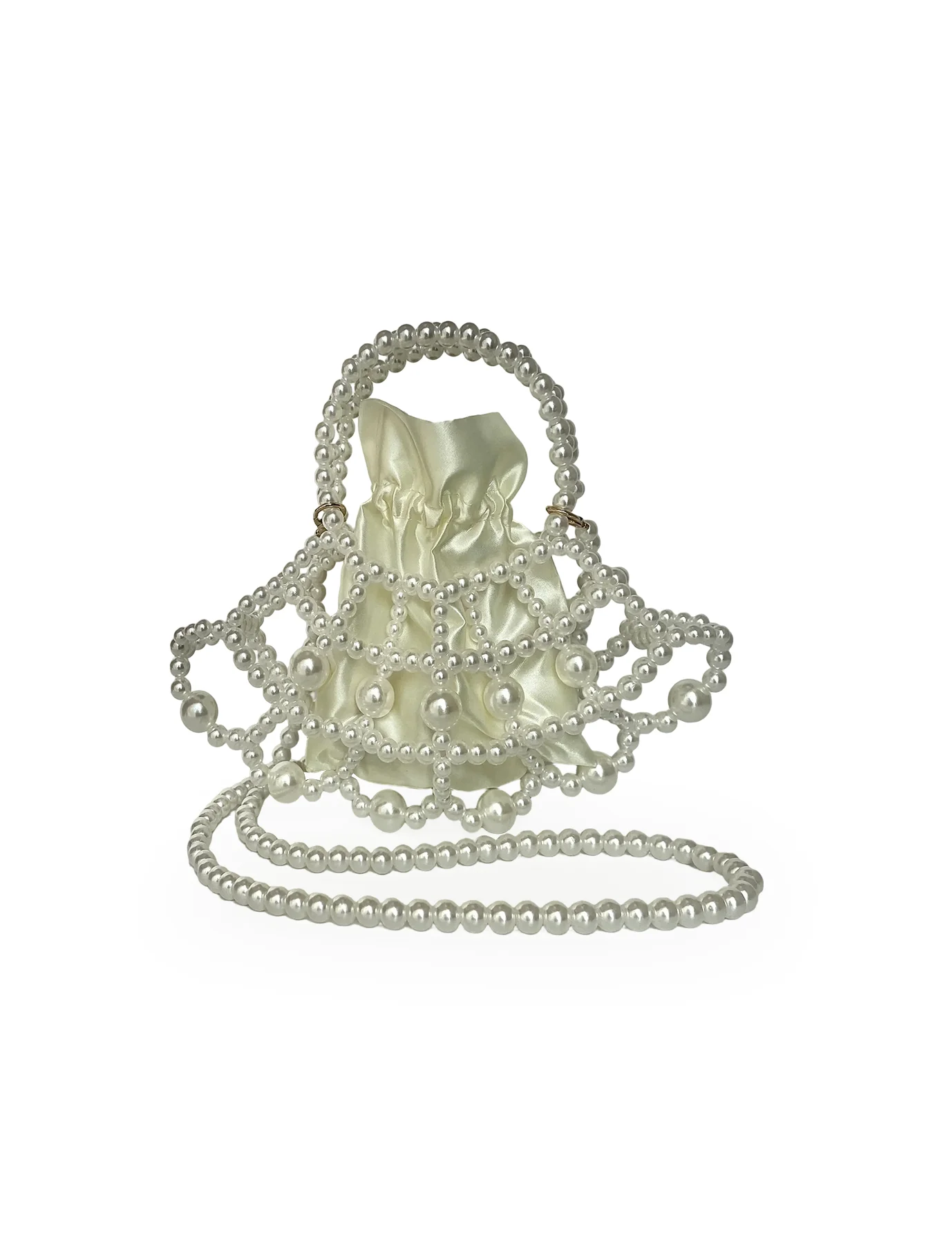 

A pearl bead hand-held crossbody bag that is versatile for women, perfect for weddings, dances, and party events as a bride's wa