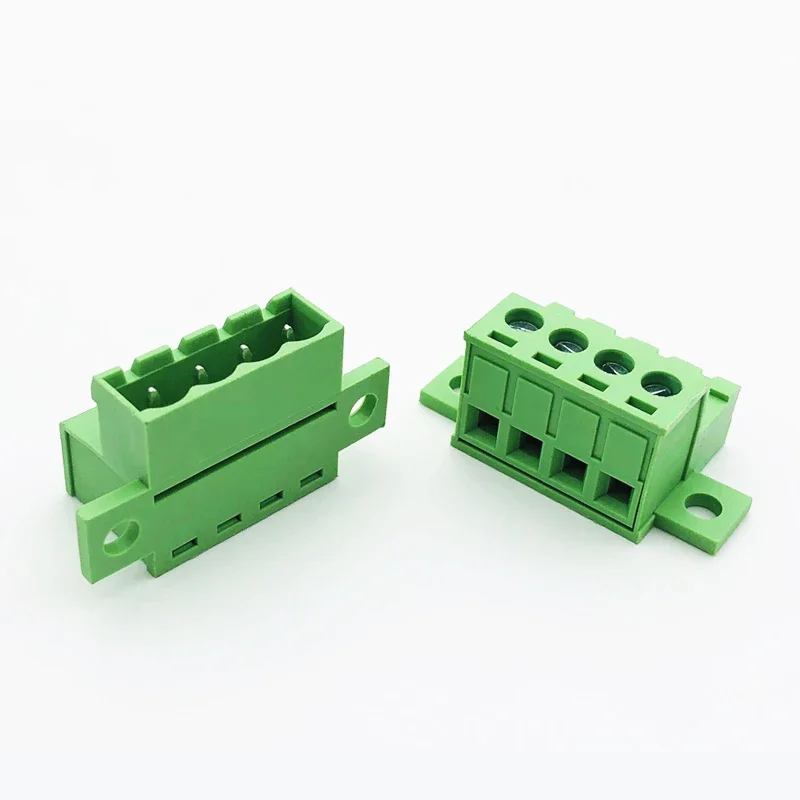 1Sets solderless docking type 2EDGRKC 5.08MM screw terminal block connector PCB plug-in type 2edg type green terminal block