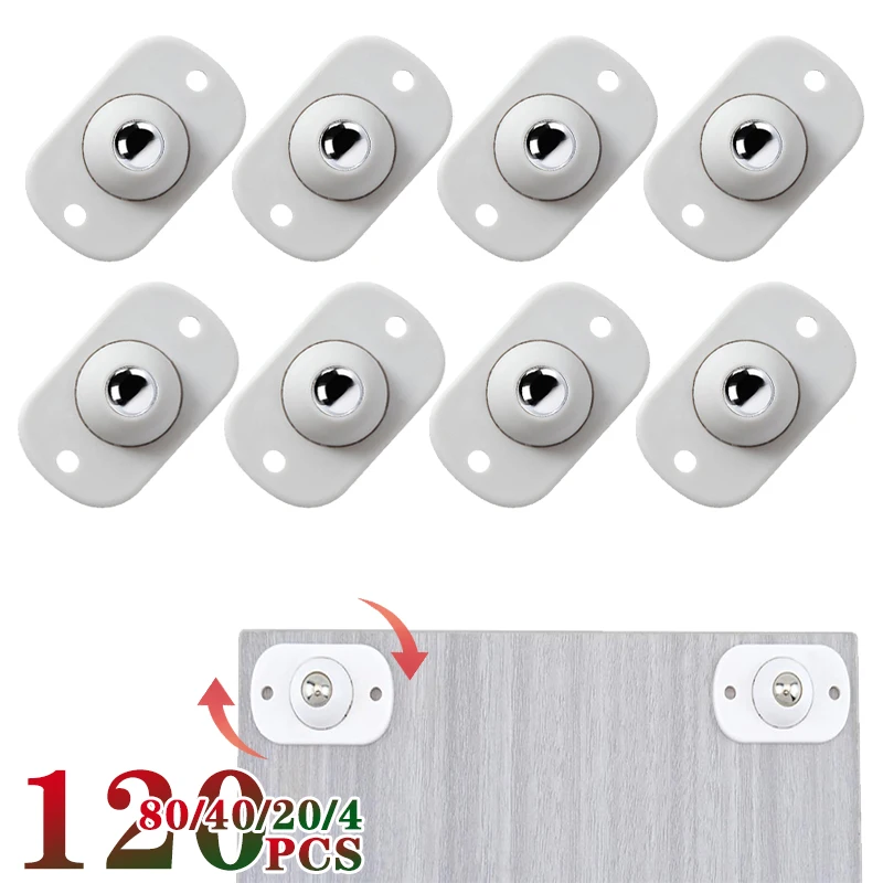 4~120PCS Adhesive Universal Ball Pulley Silent Movable Small Wheel Household Accessory Wear-resistant Load-bearing Foot Wheel
