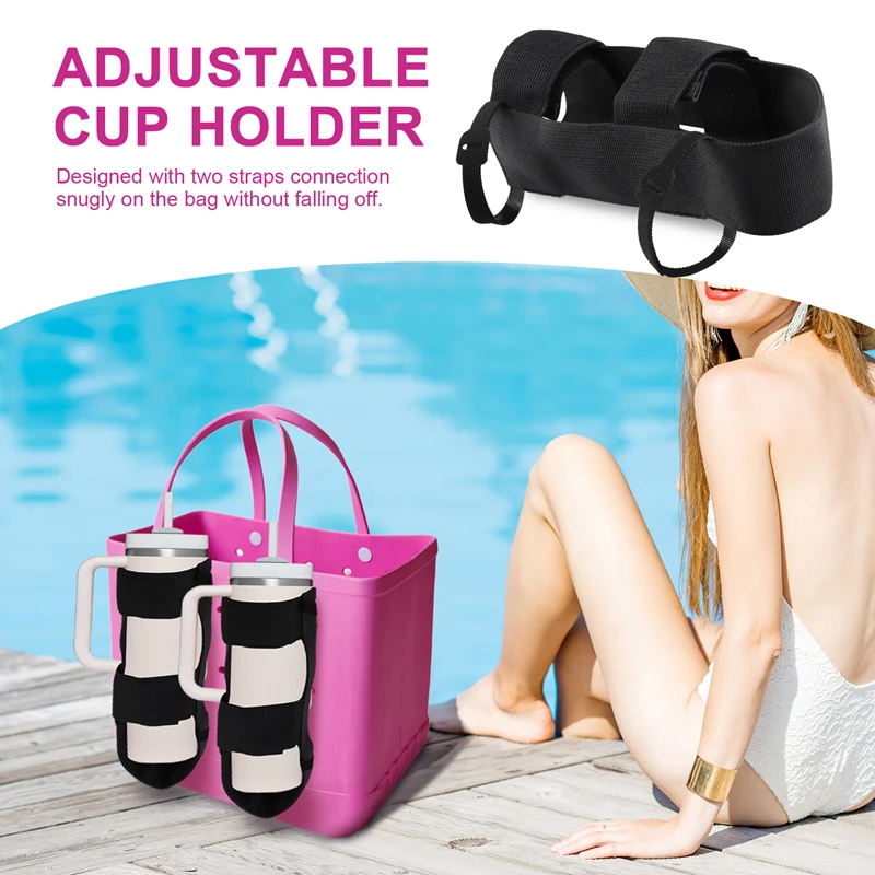 Cup Holder For Stanley Bottle, Large Drink Holder For Bogg Bag, Adjustable Cup Holder Attachment