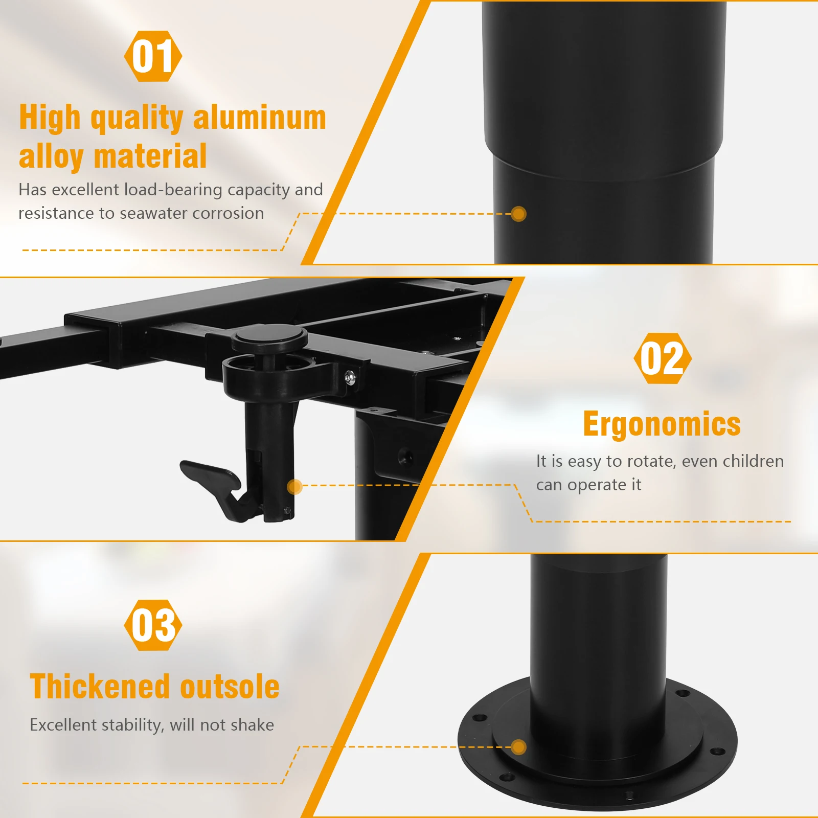 

Pneumatic Table Leg Base Mount Height Adjustable Pneumatic Table Leg Base Bracket with Gas Lift for Camper Boat Tables